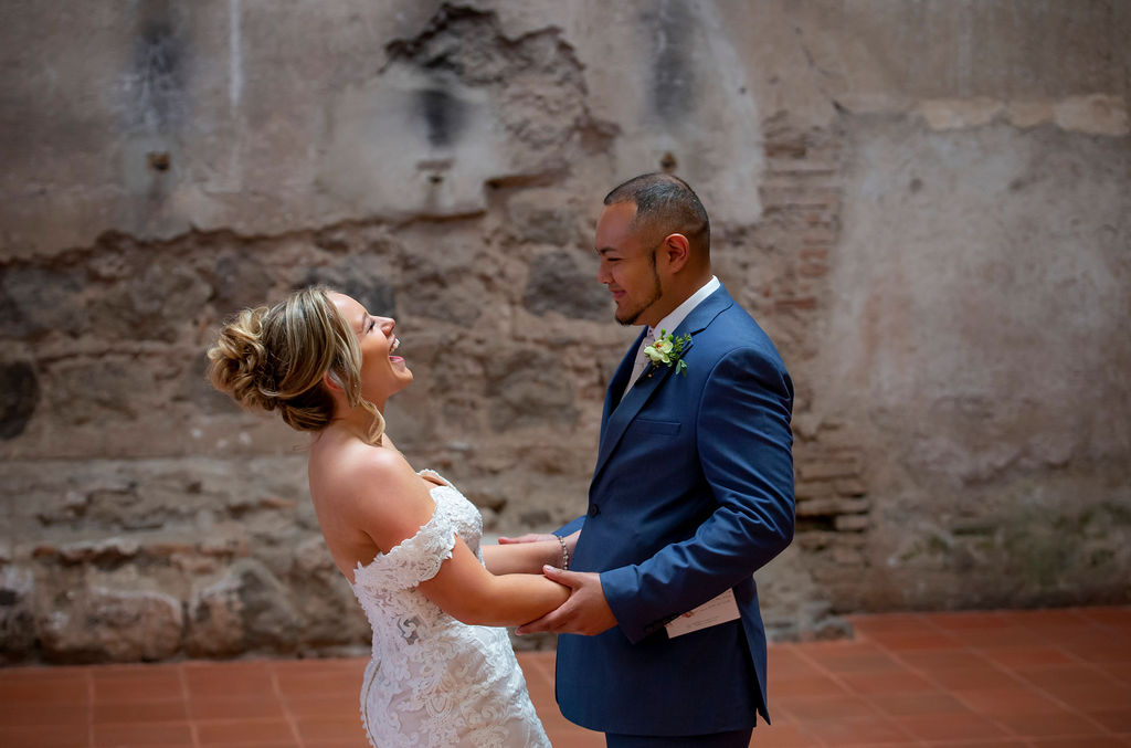 first look at destination wedding in Guatamala