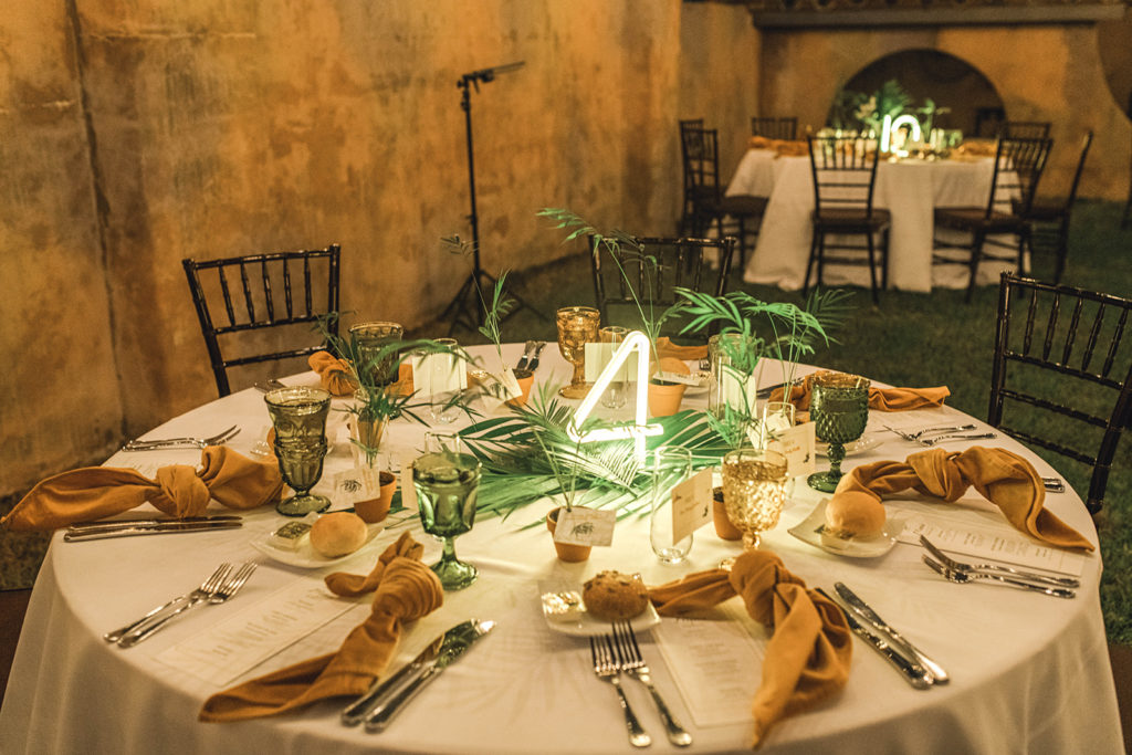 Miami inspired wedding reception