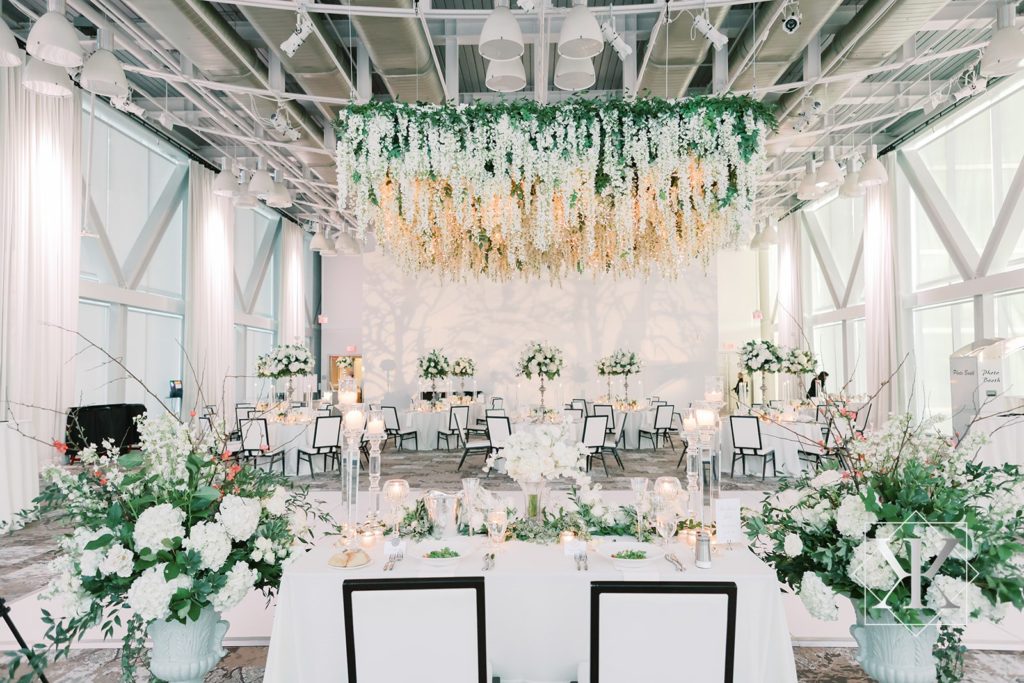 Timeless Dr. Phillips Center Wedding With a Hanging Floral Chandelier